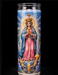 Veladora Nuestra Señora del Rayo fondo negro