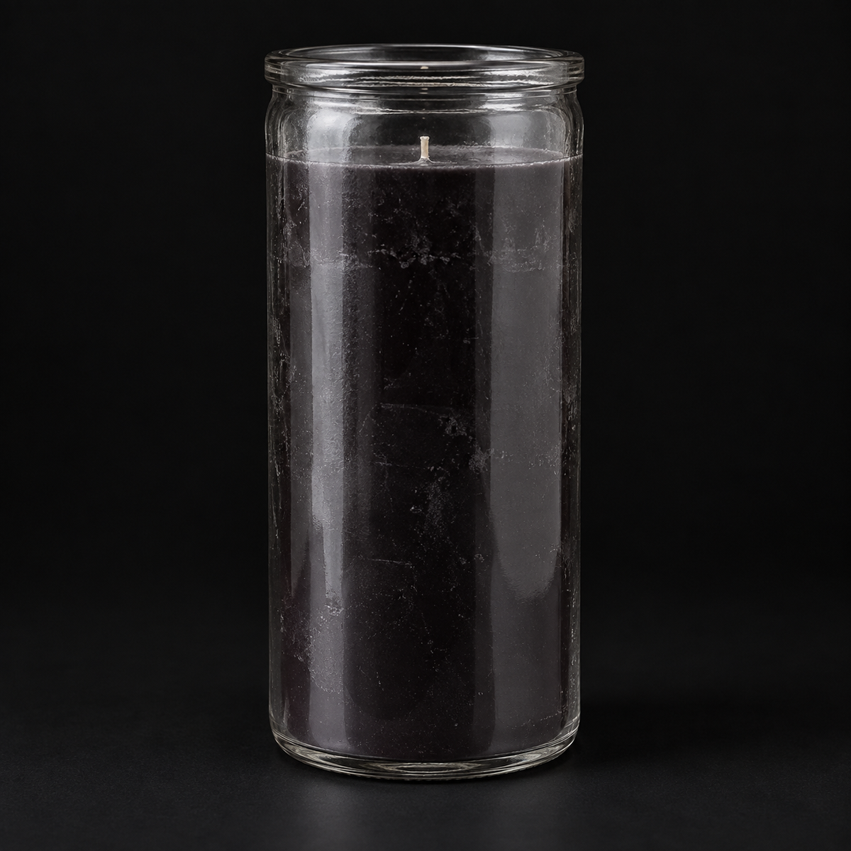 Plain black jumbo candle without logo on matte black