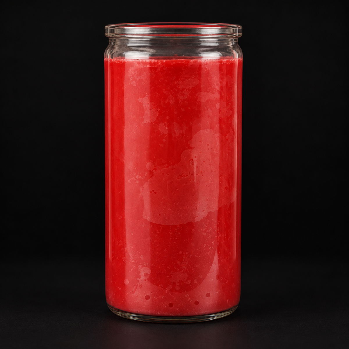 Plain red jumbo candle without logo on matte black